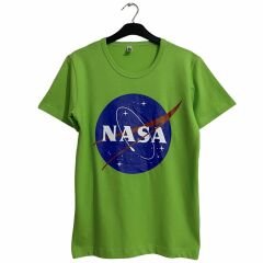 Nasa Baskılı Yeşil T-Shirt